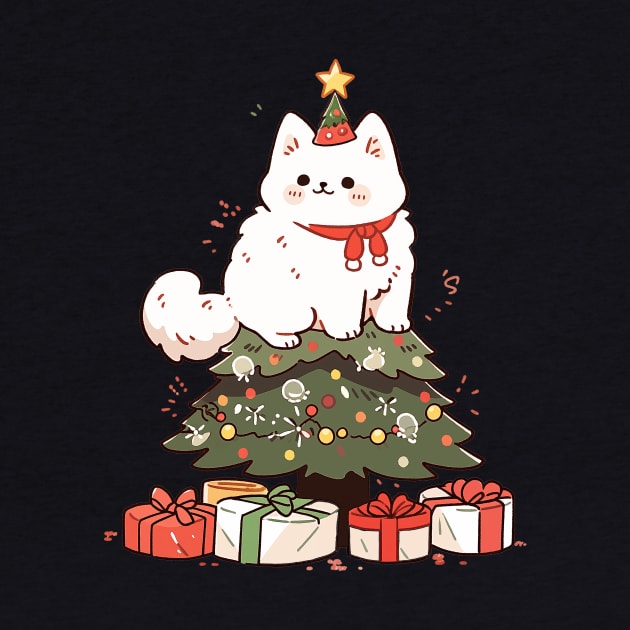 Funny Christmas Tree Cat by Seraphine